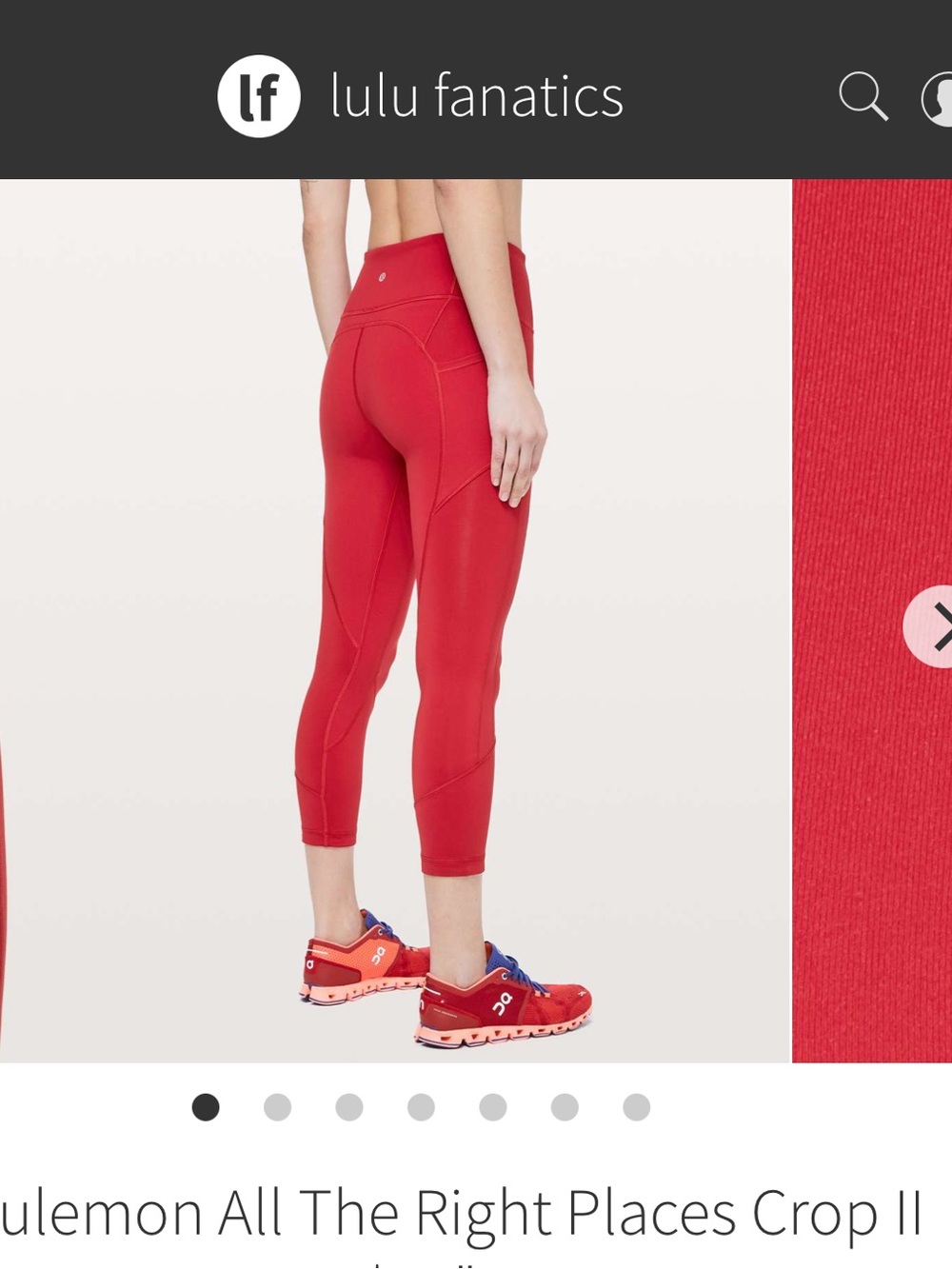 lululemon athletica All The Right Places Crop II 23" - Dark Red - Picture 3 of 8